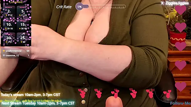 Snapshot of ZigglesJiggles chatting on February 10, 2025, 7:07 pm ZigglesJiggles online show from February 10, 2025, 7:07 pm