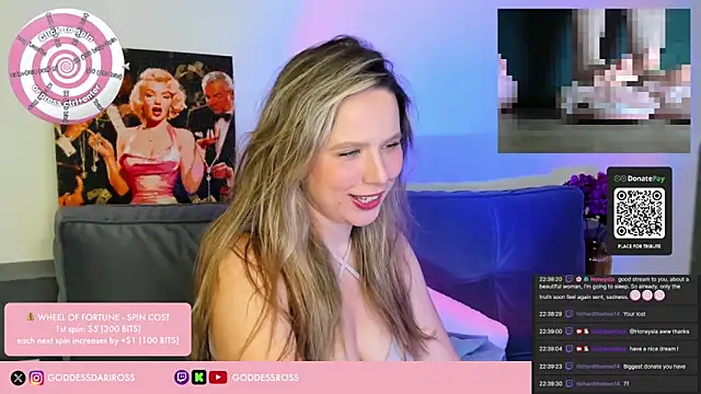 GoddessRoss online show from February 2, 2026, 7:46 pm