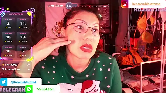 LaInsaciableIntensa online show from April 12, 2026, 2:15 am