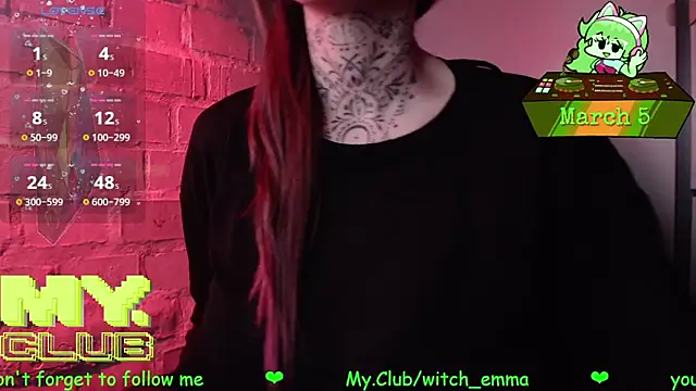 Witch Emma online show from March 5, 2026, 10:01 am